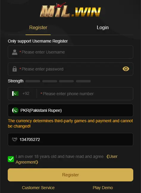 Mil Win Register